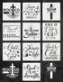 10 PCS Christian Faith Stencils with Quotes and Bible Verses, Stencils Inspirational Word,Painting Stencils Inspirational Word Painting on Wood,Ca...