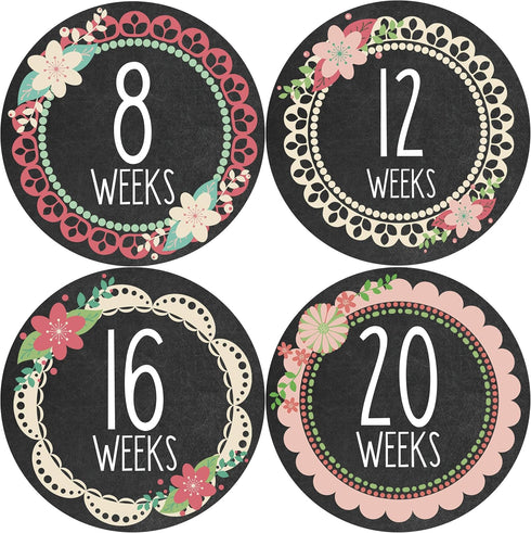 Pregnancy Weekly Belly Growth Stickers - Baby Bump Belly Stickers - Maternity Week Sticker - Pregnant Expecting Photo Prop Keepsake - Expectant Mo...