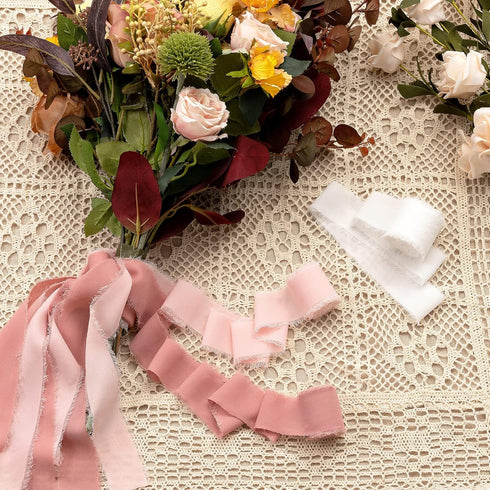 Pink Ribbon, 3 Rolls Mothers Day Ribbons, 1.5" x 7Yd Dusty Rose Chiffon Ribbon Set for Gift Wrapping, Wedding Invitations, Bouquet Wrap, Bridal Bo...