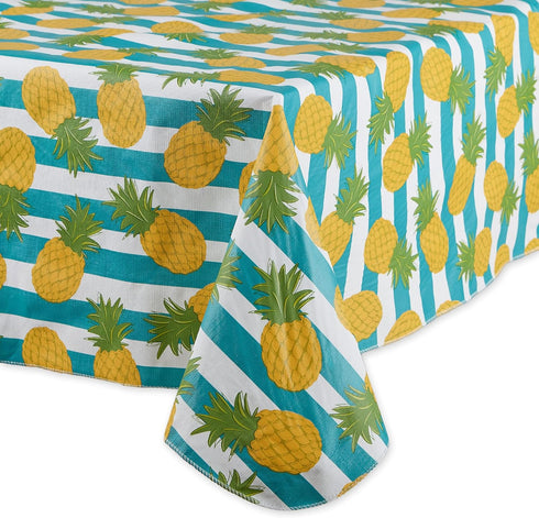 DII Flannel Backed Outdoor Vinyl Collection, Machine Washable, 60 x 120, Pineapple...