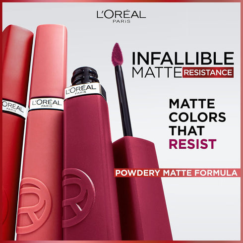 L'Oreal Paris Infallible Matte Resistance Liquid Lipstick, up to 16 Hour Wear, Proposal 655, 0.16 Fl Oz...