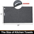 Kitchen Towels and Dishcloths Sets, 26 X 15 Inch and 12 X 12 Inch, Set of 8, Soft and Super Absorbent Dish Towels for Drying Dishes, Black with Wh...