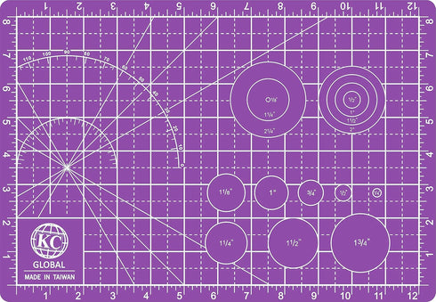 KC GLOBAL A4 (13"x9") Professional Grade Self-Healing Cutting Mat (Purple) - Odor-Free, Double-Sided, Eco-Friendly, Non-Slip, Premium Desk mat for...