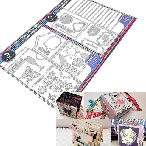 Alinacutle 3inch Mini Album Die Cut Metal Cutting Dies Paper Craft Metal Die-Cuts Handmade Album DIY Planner Scrapbooking DIY Card Metal Punch Tem...