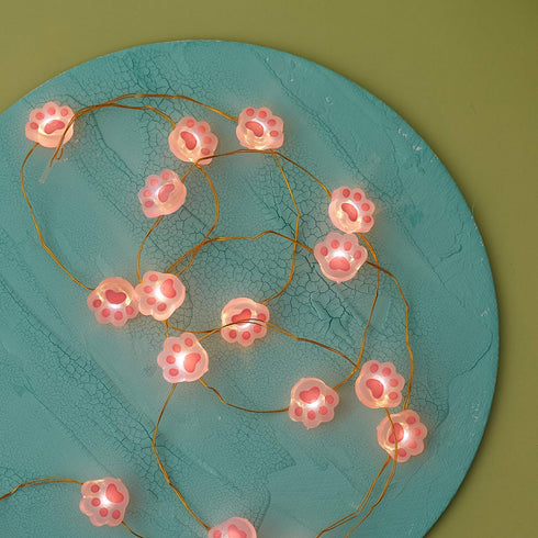 Christmas Fairy Lights Cat Paw Cute String Lights Cat Light - Ideal Cat Decorations for Cat Christmas Tree Cat Ornaments String Lights for Kids Be...