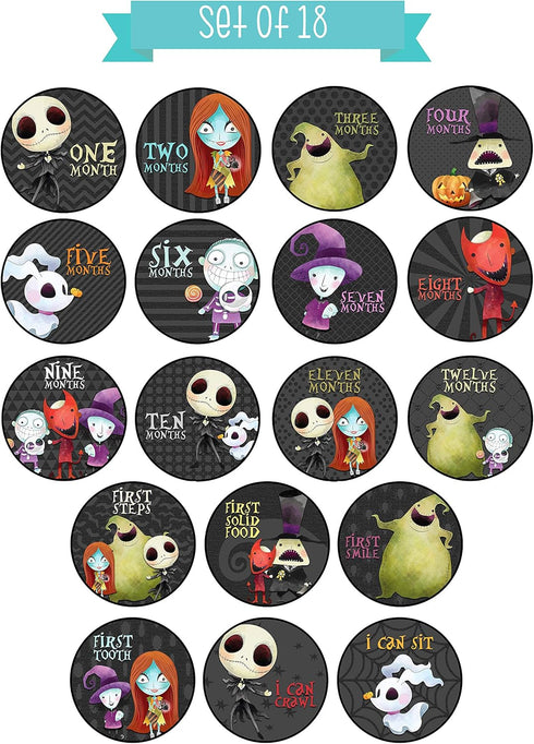Silly Goose Gifts Little Nightmares Character Themed Baby Milestone Stickers for First Year Month to Month Photo Prop Infant Onesie Growth Chart S...