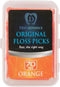 Original Dental Floss Picks - Easy Reach Back Teeth | Tooth Flossers |Orange, Unflavored, 70 ct, w/Travel Case...