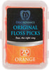 Original Dental Floss Picks - Easy Reach Back Teeth | Tooth Flossers |Orange, Unflavored, 70 ct, w/Travel Case...