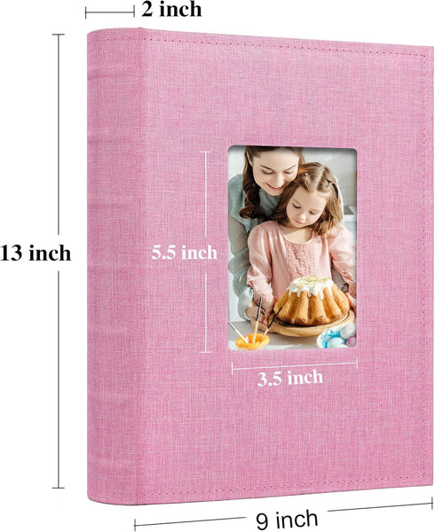 Vienrose Photo Album 4x6 300 Photos Linen Frame Cover with Memo Areas Photobook Large Capacity Slip-in Pictures Book for Wedding Baby Vacation, Pi...