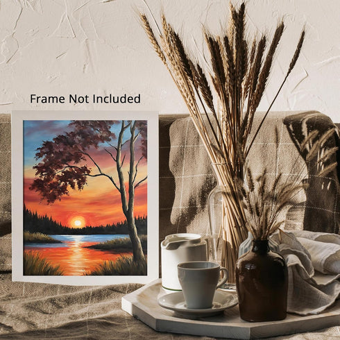 Posterizer 1 pcs- sunrise and sunset-landscape nature scene 5-Landscape & Nature Art-Floral Botanical Art- Decor for Home & Office- unframed wall ...