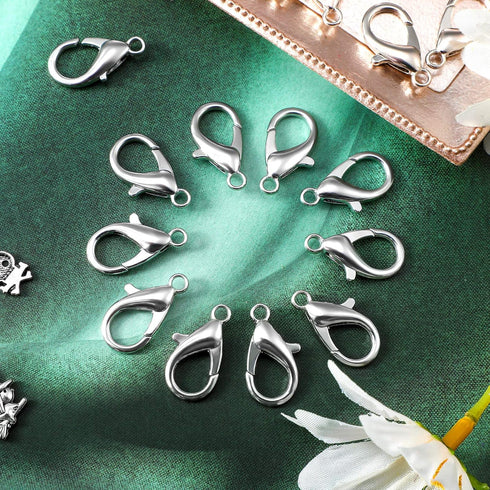 Syhood 100 Pcs Lobster Claw Clasp 0.91x0.47 Inch Large Lobster Claw Clasp Necklace Bracelet Fastener Hook DIY Jewelry Finding(2.3 x 1.3 Cm/ 0.91 x...