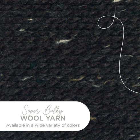 Lion Brand Yarn Wool-Ease Thick & Quick Yarn, Soft and Bulky Yarn for Knitting, Crocheting, and Crafting, 1 Skein, Obsidian...