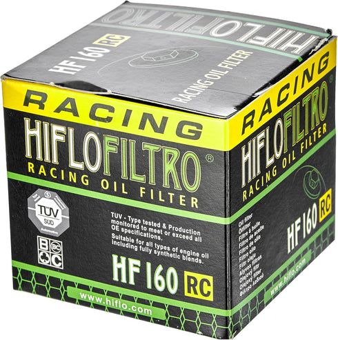 HiFloFiltro HF160RC Black RC High Performance Premium Oil Filter, Single...