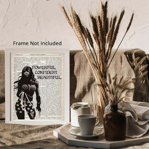 Posterizer 1 pcs-Powerful Confident Beautiful Woman-Wonder Woman-Movie & Cinema Art-Vintage Art-Gift for movie lovers-Gift for Superhero, Comic Bo...