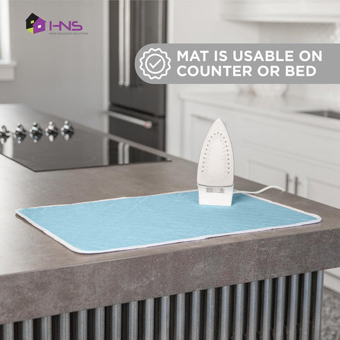 HOLDN’ STORAGE Ironing mat, Magnetic Laundry mat, 28.25” x 19”, Blue, Quilted, Washer and Dryer Countertop, Ironing pad...