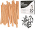 NOOR 50 Wooden Wicks for Candle Making - Double Layer Crackling Wood Wicks with Metal Clips - Smokeless, Eco-Friendly, Ideal for Soy Wax & DIY Can...