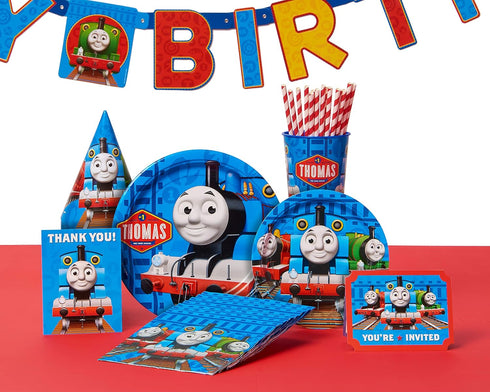 Multicolor Thomas All Aboard Luncheon Napkins ( 6.5" x 6.5" ) - Pack Of 16, Premium Quality & Eye-catching Design - Perfect For Themed Parties & E...