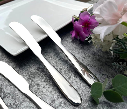 4 Pieces Set Butter knife, Pate Knife Cheese Spreader, Thick and Smooth Handle Food Safety Material Stainless Steel 18/10 SUS 304# for Home Restau...