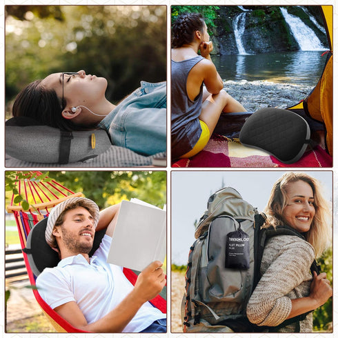 TREKOLOGY Camping Pillow with Removable Cover, Inflatable Pillow for Backpacking, Ultralight Inflatable Camp Pillows for Sleeping Portable Compact...