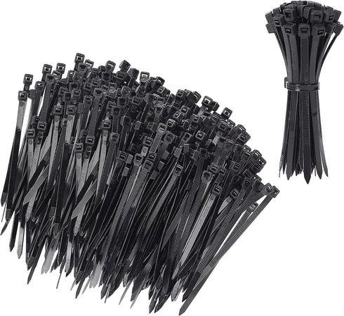 Bates 200 Pack 4 Inch Cable Zip Ties - Black, Electrical, Tie Wraps, Cord Ties...