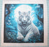 Fabric Panel 14"x14" White Tiger 100% Cotton Quilting Sewing Square M744...
