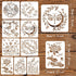 FINGERINSPIRE 9PCS Dragonfly Flower Stencils 2 Size Reusable Flower Wreath Stencils Flower Bush Lotus Vine Drawing Stencils DIY Art and Craft Sten...