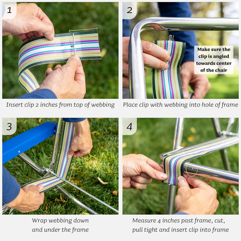 Lawn Chair USA Chair Replacement Lawn Chair Webbing - Webbing for Lawn Chairs. UV-Resistant Straps Made with Durable Polypropylene. Chair Webbing ...