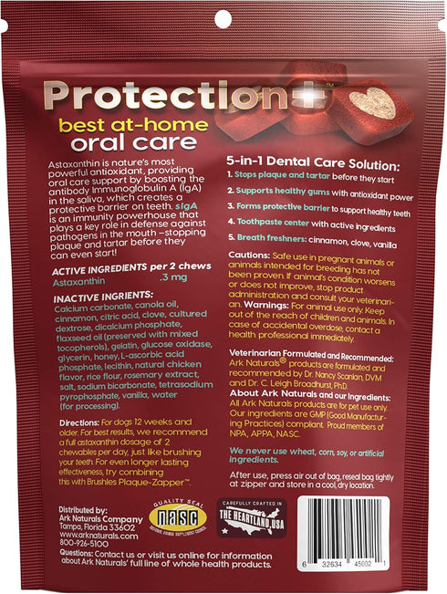 ARK NATURALS Protection+ Brushless Toothpaste – Mini Breeds, 4oz Bag – Dog Dental Chew with Toothpaste Center – Prevent Plaque & Tartar and Freshe...