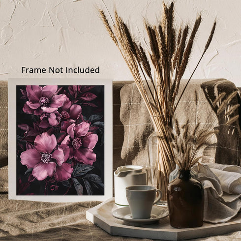 Posterizer 1 pcs-big wild flush pink flowers-Floral & Botanical Art-Abstract & Modern Art-Decor for Home & Office- UNFRAMED Wall Art...
