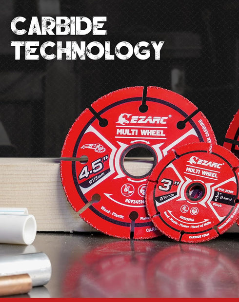 EZARC 4 1/2 Cut Off Wheels, Carbide Cutting Disc, Angle Grinder Cutting Wheel for Wood, Wood with Nails, Laminate, Plastic, Plaster, 2 Pack...