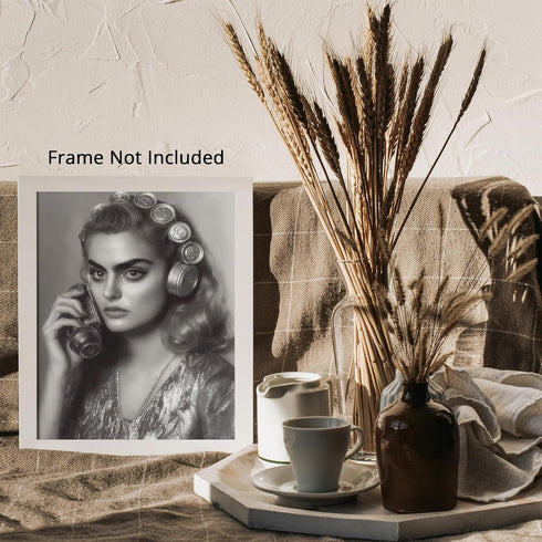 Posterizer 1 pcs-comedic high fashion retro art of woman-black and white photo 4-Photography Art-Retro Art-Decor for Home & Office- unframed wall ...