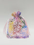 100pcs Sheer Organza Favor Bags For Wedding Baby Shower Rattan Print Gift Bags Samples Display Drawstring Pouches (3x4 inch, coral pink)...