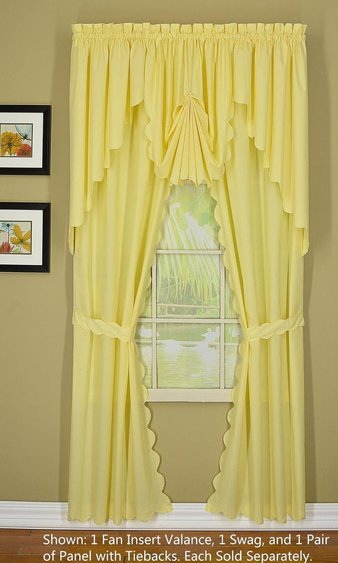 Today's Curtain, Orleans Scallop Curtain, Buttercup 45" Panel Pair and Tieback,4-Piece-Set, 60" W x 45" L, Buttercup...