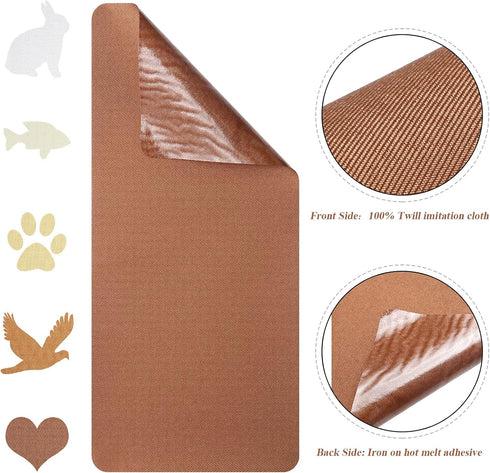 15 Sheets Iron-On Mending Fabric 4.92 x 11 Inch Clothes Patches Repair Kit for Fixing Couch Pants Pockets Holes Knees Elbow (Khaki, Brown, White, ...