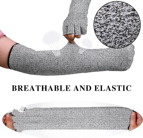 2 Pairs Anti-Cut Protective Sleeves Arm Sleeves Safety Cut Resistant Gloves...
