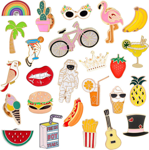 EuTengHao 25 Pieces Cute Enamel Lapel Pin Set Cartoon Brooch Pin Badges Brooch Pins for Clothing Bags Jackets Accessories Supplies DIY Crafts...