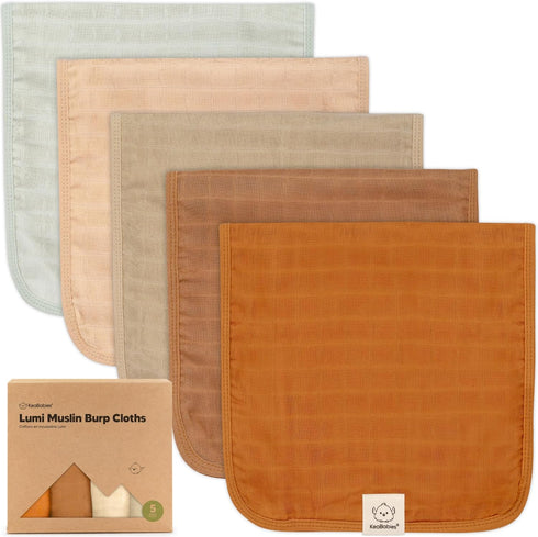5-Pack Muslin Burp Cloths for Baby Boys, Girls - Baby Burp Cloths Neutral, Soft and Absorbent Burp Clothes, Burping Cloths for Babies, Burp Rags, ...