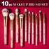 Expressions 10pc Pro Makeup Brush Set w/Sparkling Gemstones in Rose Gold - 10 Quality Soft Bristle Makeup Brushes For Everyday Use - Professional ...