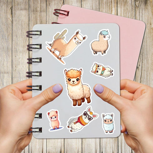 50 Pcs Funny Llama Stickers Waterproof Decals Vinyl Cute Animal Alpaca Camel Theme Sticker Patches Bottles Computer Laptop Phone Case Motorcycle f...