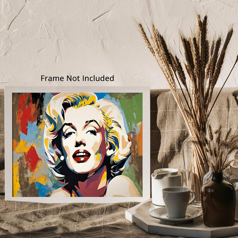 Posterizer 1 pcs- Marilyn Monroe inspired colorful poster-Famous Figures Art Collection-Abstract & Modern Art- Living Room Bedroom Decor- unframed...