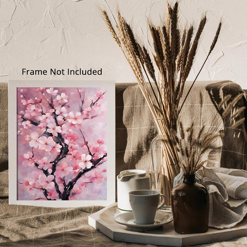 Posterizer 1 pcs- pastel pink flowers-cherry blossom sakura tree inspired 1-Landscape & Nature Art-Floral Botanical Art- Decor for Home & Office- ...