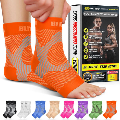 Compression Socks for Plantar Fasciitis, Achilles Tendonitis, Arthritis Relief, Ankle Brace Compression Sleeve with Foot Arch Support, Ankle Wrap ...
