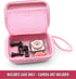 CASEMATIX Camera Travel Case Compatible with PROGRACE, Ourlife, Dragon Touch and More Waterproof Toy Camera Video Recorders - Pink Case for Toy Ac...