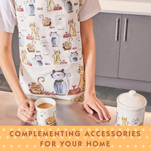 SPOTTED DOG GIFT COMPANY Apron for Women and Men, Kitchen Cooking Apron with Pocket, Cute Cats Themed Kitchenware, Cooking and Baking Gifts for Ca...