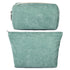 2 Pieces Corduroy Green Makeup Bag Large Corduroy Cosmetic Bag Capacity Canvas Travel Toiletry Bag Organizer Cute Makeup Brushes Aesthetic Accesso...