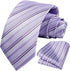 HISDERN Mens Tie Striped Ties and Handkerchief Set Business Formal Woven Pocket Square Wedding College Stripe Necktie...