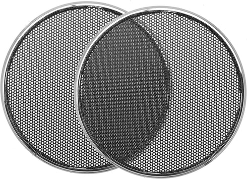 X AUTOHAUX 2pcs 3 Inch Car Metal Audio Speaker Grill Cover Mesh Woofer Horn Guard Decorative Circle Grille Protector Silver Tone...