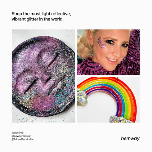 Hemway Premium Craft Glitter Shaker - Lavender Purple | 130g Chunky Metallic Flake Sequins for Resin & Epoxy Crafts | Craft Supplies for Tumblers,...