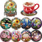 8 PCS Diamond Art Coasters-Flower Diamond Painting Coasters Kits with Holder,DIY Flowers Coasters Kit for Beginners Adults Art Craft Supplies Gift...