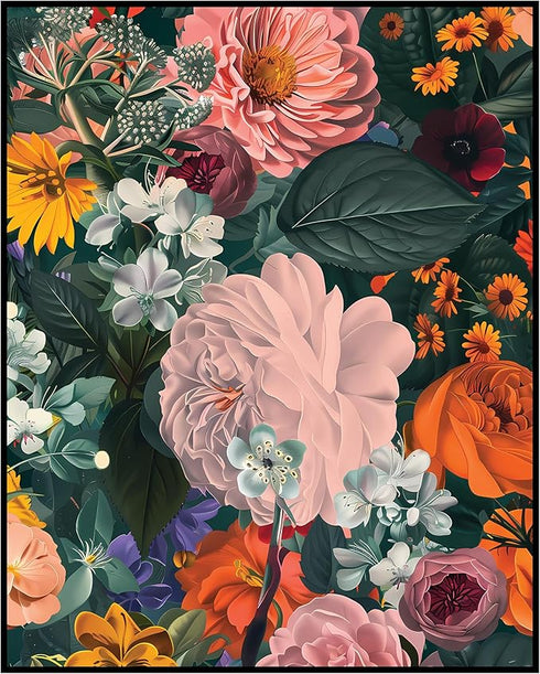 Posterizer 1 pcs-painted lush girly pastel flowers-Floral & Botanical Art-Abstract & Modern Art-Decor for Home & Office- UNFRAMED Wall Art...